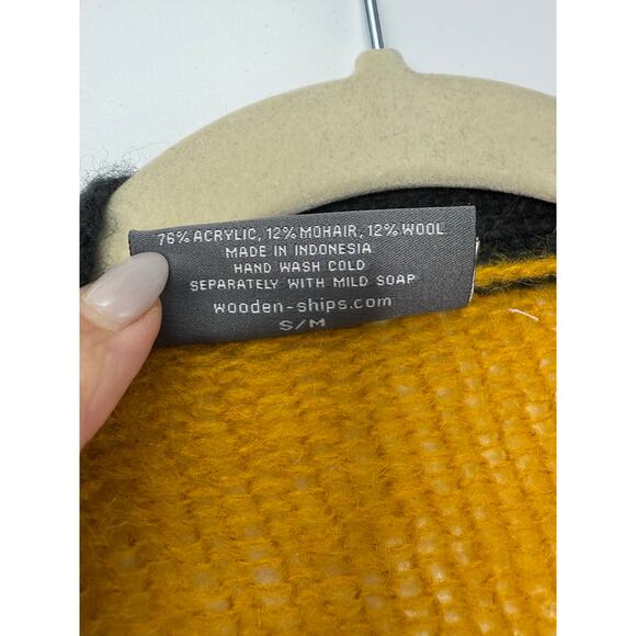 Wooden Ships Anthropologie Colorblock Open Knit Cardigan Women S/M Boho Cozy - Picture 6 of 9